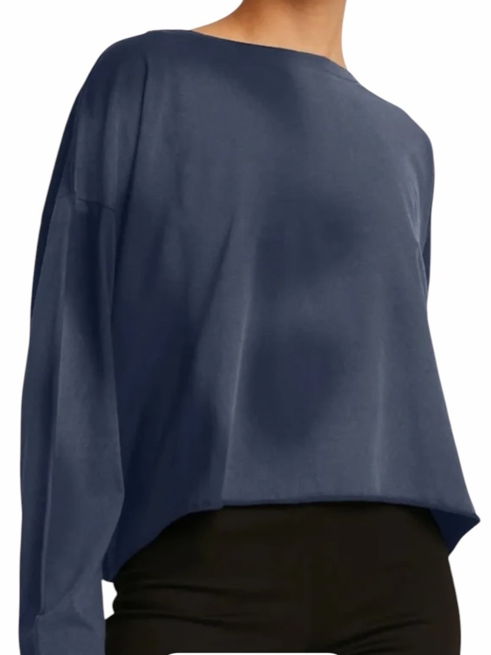 Planet Over-dyed Pima Cotton Boxy Tee in Midnight O/S